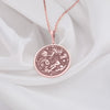 14K rose gold zodiac pendant featuring the elegant Pisces symbol. A distinctive charm for daily use, offering a refined and thoughtful gift option with beautiful rose gold details