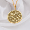 Elegant 14k Gold Pisces Pendant for Women,Astrological Jewelry with Delicate Fish Symbol, round pisces zodiac pendant necklace, gift for her,